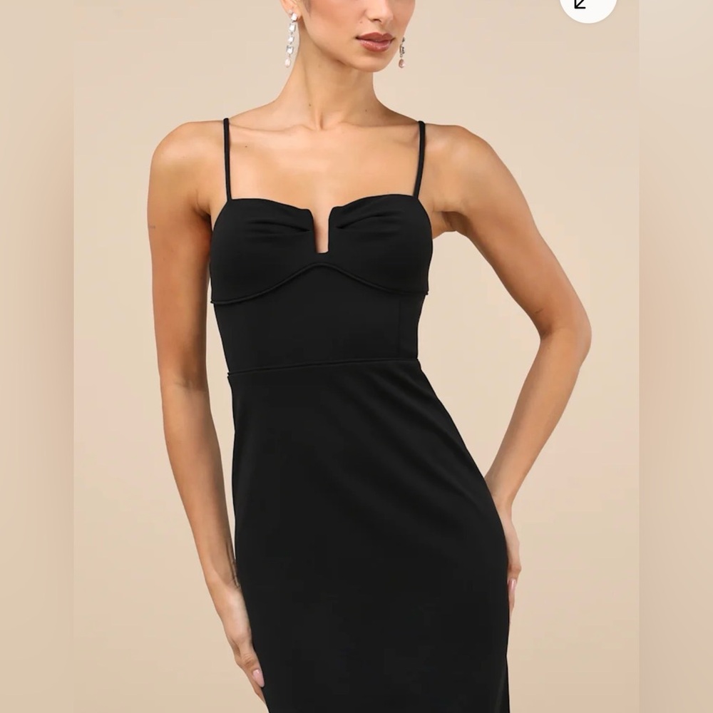 Lulu's Classic Black Column Maxi Dress Designer Women’s size Small - Picture 2 of 14